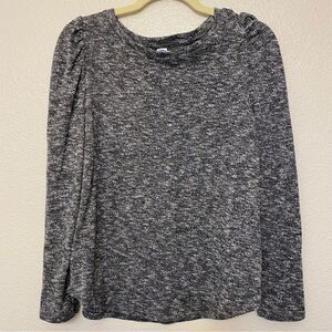 Old Navy Long puff sleeve crew neck thin Knit puff  Heathered gray top -M